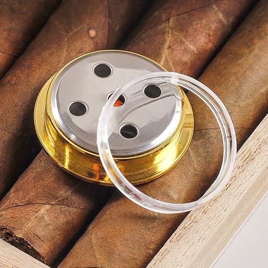 Golden Upgraded Hygrometer Humidity Meter Mini 38mm Round Glass Analog Hygrometers Suitable for Humidors Guitar Violin,Thermometer Hygrometers for Weather Hygrometer with Probe - Image 9