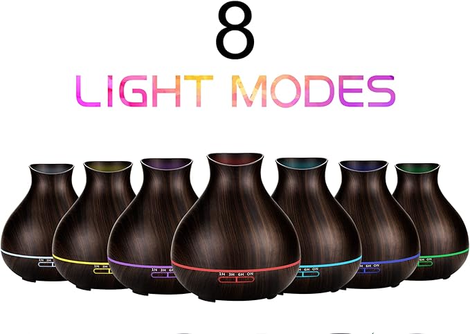 BZseed Aromatherapy Essential Oil Diffusers,2 PCS 550ml High Mist Output Humidifiers for Large Room, Home, Waterless Auto-Off, 7 Color LED Lights Cool Mist Humidifier Ultrasonic Diffusers - Image 3