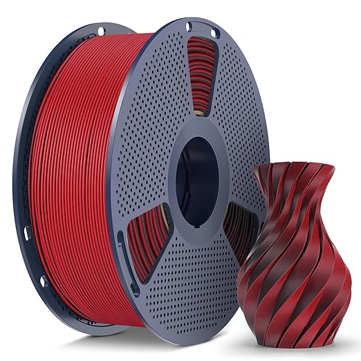 Matte PLA Filament 1.75mm, 1kg(2.2lbs) 3D Printer Filament, Smooth Matte Finish, Less Brittle, Dual Color Appearance from Different Angles, BlackRed by YOOPAI