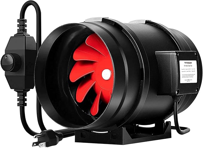 VIVOSUN R8 8 Inch 720 CFM Inline Duct Ventilation Fan with Variable Speed Controller for Grow Tent by VIVOSUN