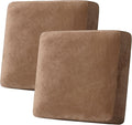 H.VERSAILTEX Velvet Stretch Couch Cushion Cover Plush Cushion Slipcover for Chair Loveseat Sofa Cushion Furniture Protector Seat Cushion Sofa Cover (2 Piece Large Sofa Cushion Covers, Camel) by HVERSAILTEX