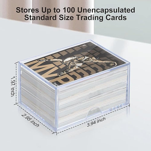 10-Pack 100-Count Deck-Case Card-Box - 2 Piece Trading Card Storage Box, Trading Deck Boxes, Clear Case Collection Storage Box for Gaming, Sports, Playing - Image 2