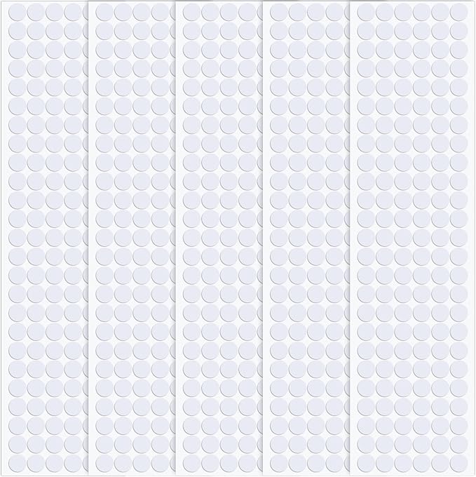 735 Pcs Small Felt Furniture Pads, Self-Adhesive EVA Foam Dot Circles, Round Felt Furniture Stickers for Desks Drawers Vases Photo Frames Cabinets Doors Candlesticks- White (0.59'') by Unknown