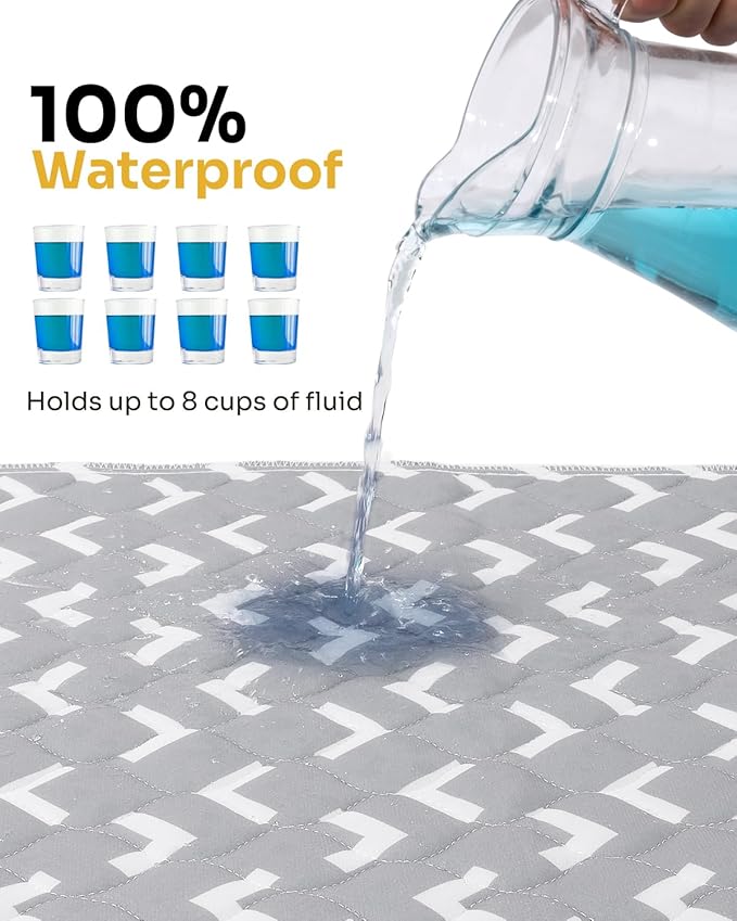 Non-Slip Bed Pads for Incontinence Washable (36" x 52"|2 Pack), Waterproof Bed Pads, Bed Wetting Pads for Bed, Sofa, Floor, Resuable Underpads for Adults, Seniors, Pet - Image 4