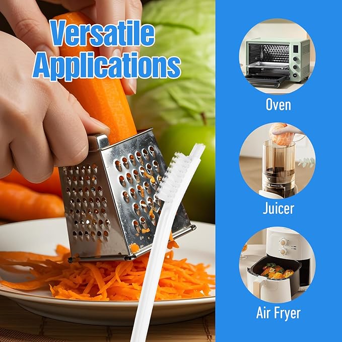 3 Packs Juicer Cleaning Brush, Soy Milk Maker Deep Clean Brush Crevice Tool Set Small Scrub Brushes for Toaster Sink Tile Grout Grater, Small Cleaning Supplies Gadgets White - Image 6