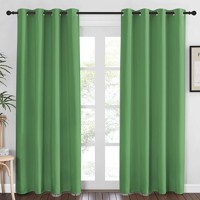 NICETOWN Blackout Curtains 84 Inch Length, Thermal Insulated Room Darkening Drapes Grommet Window Covering for Living Room Bedroom (W52 x L84 Inch, 1 Panel, Froest Green) by NICETOWN