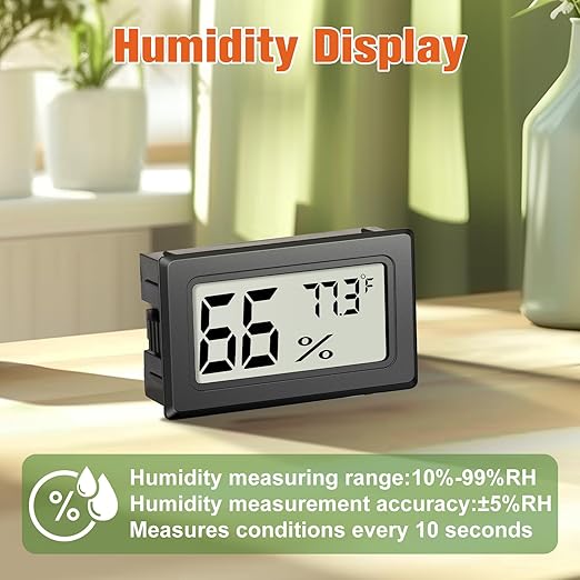 6 Pack Mini Hygrometer Indoor Humidity Meter, Small Digital Thermometer Humidity Gauge Meter, Indoor Thermometer Hygrometer Monitor Fahrenheit (℉) for Thermostat Reptile Tank, Mason Jars - Image 3
