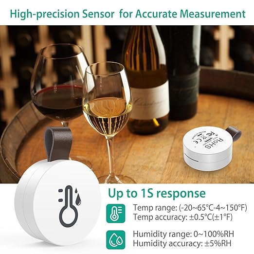 ORIA Wireless Thermometer Hygrometer, Smart Bluetooth Humidity Temperature Sensor, Mini Indoor Outdoor Temperature Monitor with Data Storage and Export, Smart App Alert, 3 Pack - Image 3