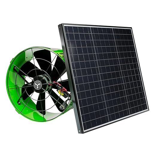 QuietCool AFG SLR-40 Solar Attic Fan for Gable Vents - 40 Watt Adjustable Panel - Included AC/DC Inverter for 24/7 Runtime - Thermostat Controlled by QuietCool