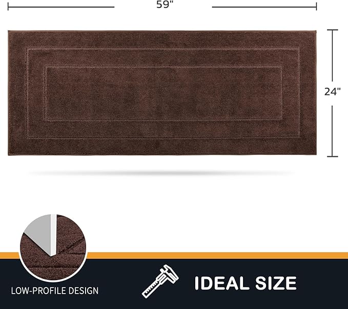 PURRUGS Dirt Trapping Door Mat 24" x 59", Non-Slip/Skid Machine Washable Entryway Rug, Dog Doormat, Super Absorbent Welcome Mat for Muddy Wet Shoes and Paws, Brown - Image 2