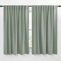 NICETOWN Blackout Curtain Panels Window Draperies - (Greyish Green Color) 62x63 inch, 2 Pieces, Insulating Room Darkening Blackout Drapes for Doorway Shower Bathroom Laundry Room Bifold Door by NICETOWN