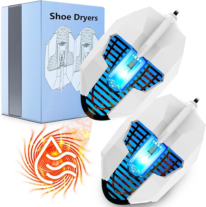 Shoe Dryer and Deodorizer, Boot Warmer & Mute Mode Heating Moisture Remover, Portable Boot Dryer, Fast Drying for Smelly Shoes, Gym Shoes, Athletic Footwear(US Sizes 5-14) Travel Reduce Odors Solution by YILIUBA