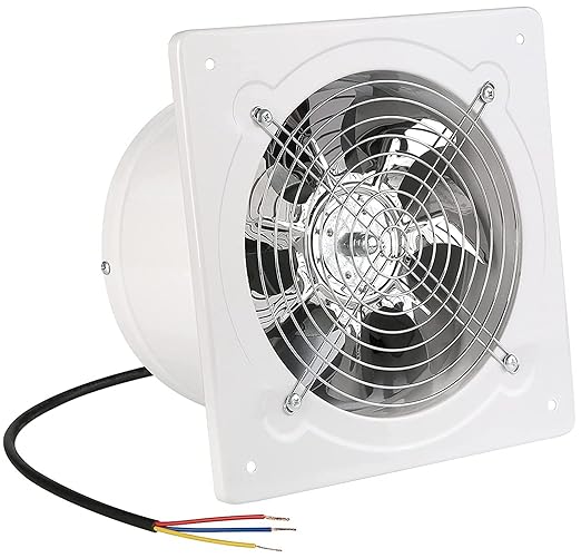 6 inch Exhaust Fan Wall Mounted Garage Ventilation Fan,290CFM Metal Attic Exhaust Fan Basement Extractor Fans with Backdraft Damper for Home Office Commercial Use(42W 110V 、White) by Aydomer