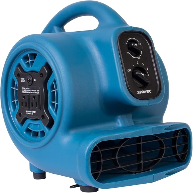 XD-125 Commercial Water Flood Damage Restoration Package for Home Garage Basements Restrooms Restaurants Crawl Spaces-Includes 4 Mini Air Movers,Dehumidifier,Mini HEPA Air Scrubber-Blue - Image 2