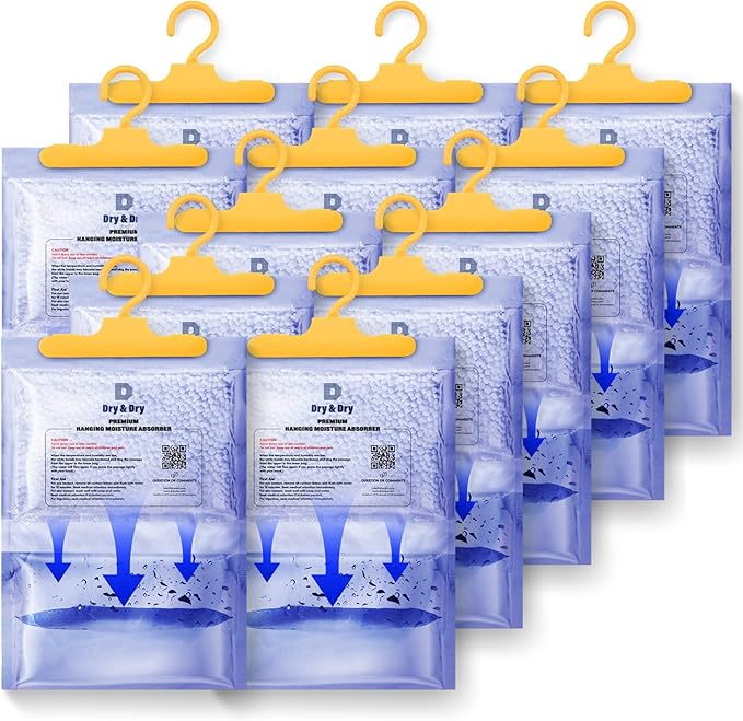 Dry & Dry 12 Pack[7 OZ] Premium Moisture Absorbers Dehumidifiers for Home Dehumidifier for Basement Dehumdifiers for Bedroom Small Dehumidifiers - Dehumidifiers Moisture Absorber by DryDry