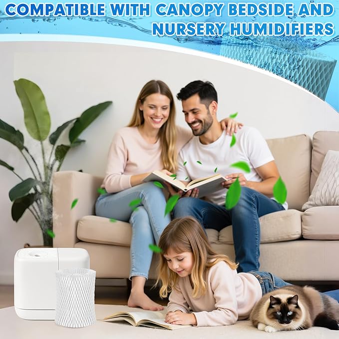 4 Pack Humidifier Wicking Replacement Filter Compatible with Canopy Bedside and Nursery Humidifier, Wood Pulp & Paper Filter - Image 3