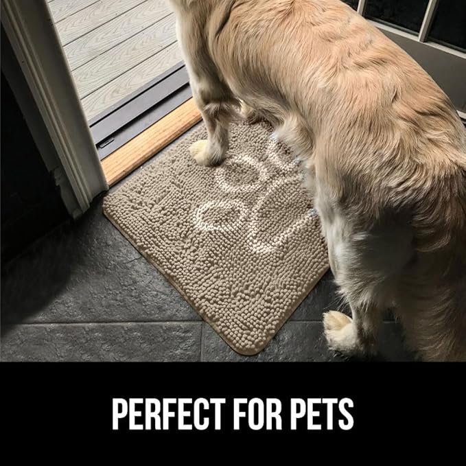 GORILLA GRIP SOAKSTOPPER Dog Door Mat, 30x20 Machine Washable Rug Absorbent Doormat Captures Moisture Mud Dirt, Quick Dry Soft Chenille Entryway Rugs Indoor Entrance Mats for Dog Paws, Beige Ivory - Image 7