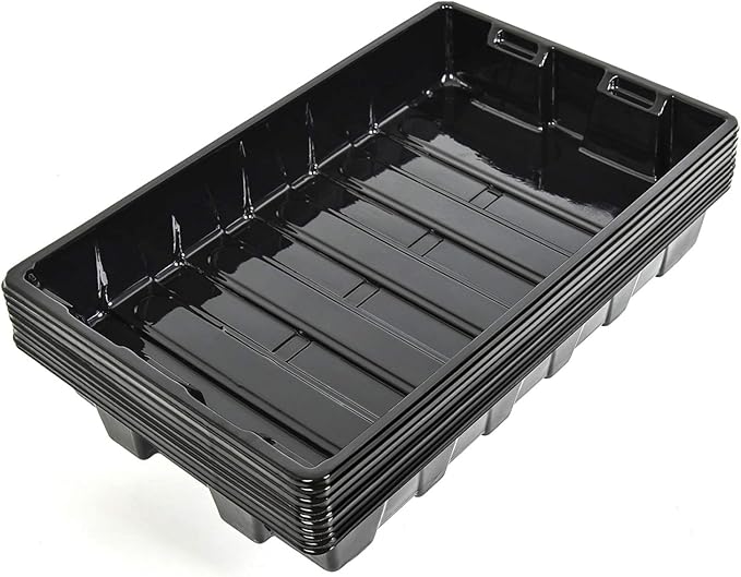 YoleShy 10 Pack Seed Starter Tray Reusable Plastic Plant Seedling Starter Trays Thickened Sturdy Durable for Germination Growing Microgreens Planting Propagation, Without Drain Holes, 14.5"x9" by YoleShy