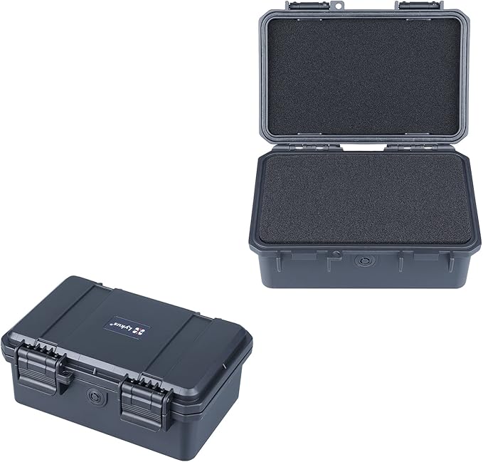 Lykus HC-1720 Mini Hard Case Dry Box with Foam Insert, Interior Size 6.5x3.9x2.7 in, IP66 Splash-Proof, Suitable for Cellphones, Tools, Small Devices and More by Lykus