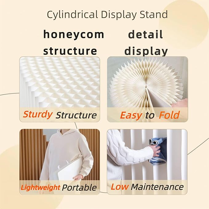 Cylinder Stands for Party Roman Pillar Stand Flower Cake Pedestal Stands for Parties Wedding Baby Shower Birthday Decor, Foldable Cardboard Centerpiece Round Pillars Dessert Stands Display, Reusable (5pcs-16"W) - Image 3