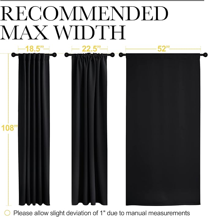 NICETOWN Halloween Blackout Curtains Window Drapes - (Black Color) W52 x L108, Double Panels, Blackout Draperies Window Treatment for Large Window - Image 7