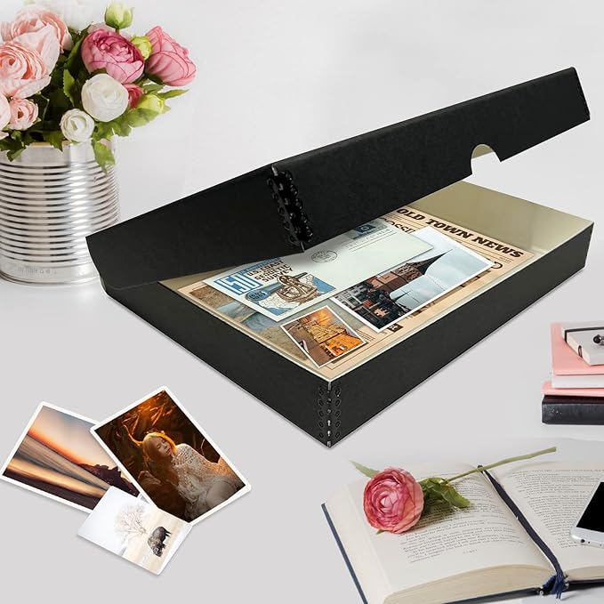 Lineco Archival Folio Storage Box. Metal Edge Archival Boxboard, Clamshell Lid. 9.5 x 12.5 x 1.75 inches. - Image 7