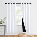 NICETOWN 100% Blackout Cold Blocking Window Curtain Panel, Full Light Blocking Drape with Black Liner for Nursery, 72-inch Drop Thermal Insulated Drapery (White, 1 Piece, 46-inch Wide Per Panel) by NICETOWN