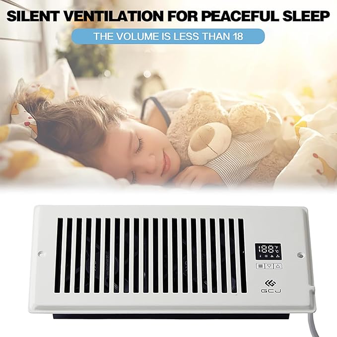 GCJ Register Booster Fan,Fits Wall and Floor 4” x 10” Register Holes,Vent Fan with Remote Control and Adjustable 10-Speed including Powered Vent,White. ﻿ - Image 9