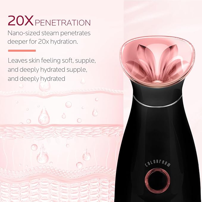 Colorfarm Facial Steamer Nano Ionic: Face Steamer Deep Cleaning Unclogs Pores - Humidifier Warm Hot Mist Home Sauna Spa for Women Men Sinuses Moisturizing - Image 4
