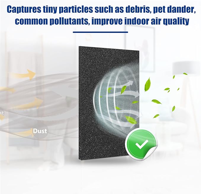 Cut to Fit Foam Pad Pre Filter, Air Purifiers Filter Replacement, Compatible with Most Air Conditioner, Trash Cans, Dehumidifier, 39 x 16 inch, 1 Pack - Image 5