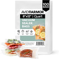 Avid Armor Vacuum Sealer Bags Quart 8x12 Inch 100 Pack for Food Saver, Seal a Meal Vacuum Seal Machines, Commercial Grade Heavy Duty BPA Free for Sous Vide and Meal Prep Precut Storage Bag by AvidArmor