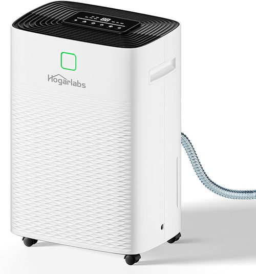 100 Pints Dehumidifier for Basement Home, Smart Silent Dehumidifier with Drain Hose, 1.32 Gal Water Tank, Intelligent Humidity Control, 24H Timer, for Large Room Bathroom Bedroom by HOGARLABS