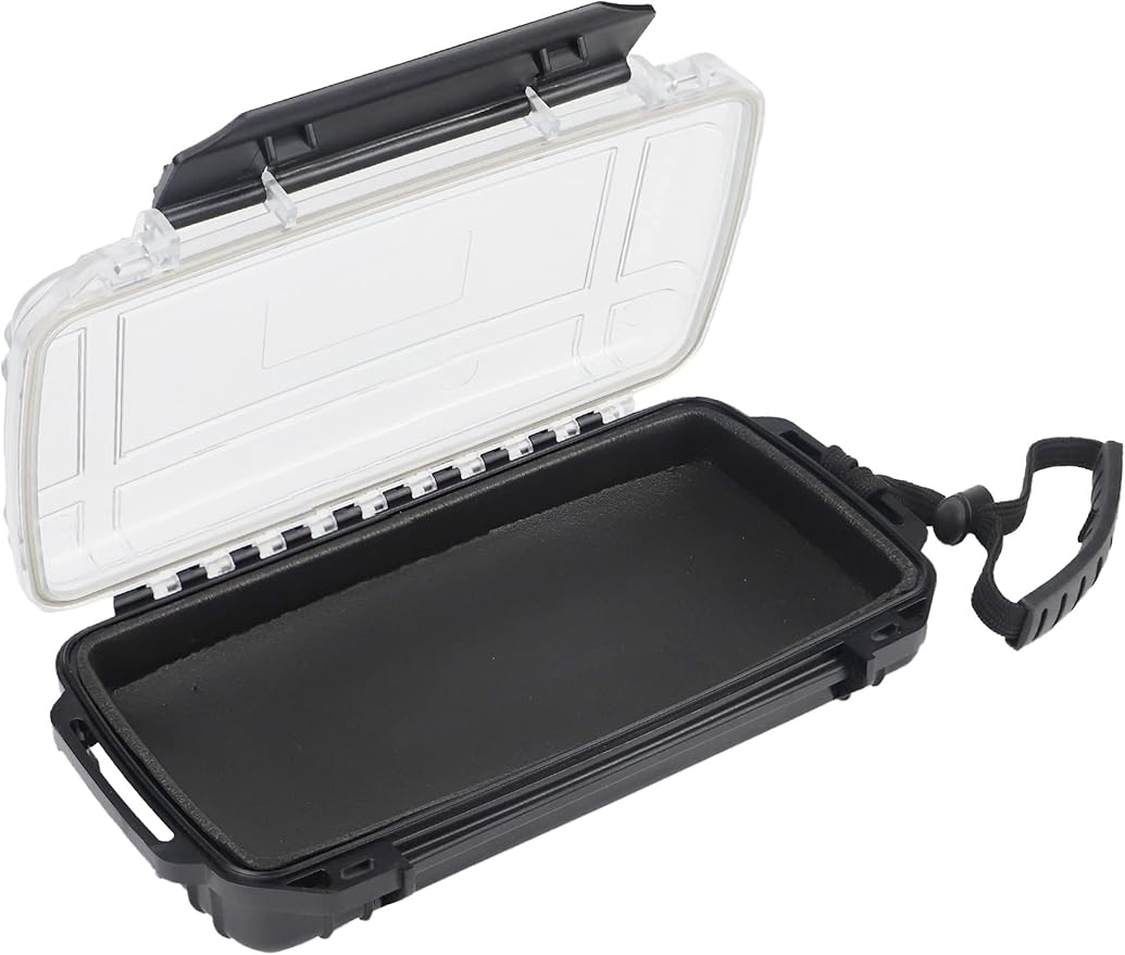 Hlotmeky Waterproof Dry Box for Kayaking, Boat, Phone - Small Container, Watertight Storage Case for Diving (Black) by Hlotmeky