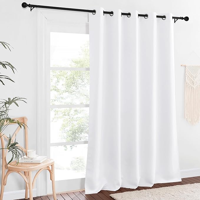 NICETOWN Room Darkening Curtain 90 inches Long - Thermal Curtain Grommet Large Window Treatment Sliding Door Curtain Light Blocking for Living Room (White, 1 Panel, W66 x L90) - Image 2