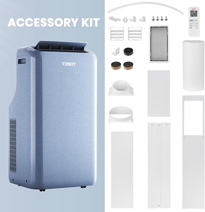 TOSOT 14,000BTU (9,600 BTU SACC) Wifi Portable Air Conditioner with Heating Mode, Cooling, Dehumidifier, Fan, Auto Swing, 24H Timer, for Large Rooms Up to 600 sq ft, AOMI Series, Steel Blue - Image 6