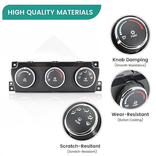 55056826AB A/C Heater Climate Control Module, Compatible with Dodge Ram 1500 AC 2009 2010, Heater Control Switch Module Panel for Truck Climate Regulation, Replace 55056826AB 55056826AC 55056826AD - Image 2