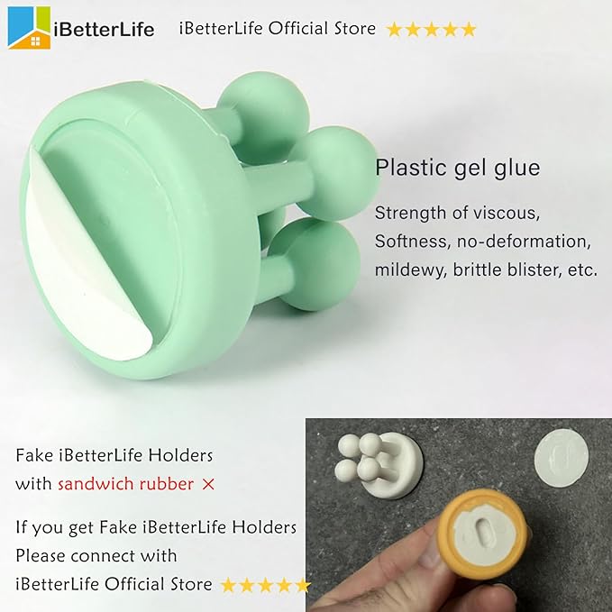 iBetterLife Razor Holder for Shower Hooks – 5Pcs Self Adhesive Wall Mounted Single Hook for Hanging Toothbrush, Functional Waterproof Utility Plug Holder for Bathroom Kitchen Living Room Office - Image 8