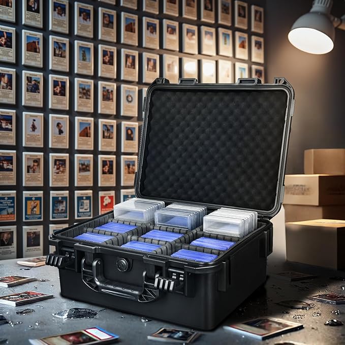Sports Card Case Storage Box: Trading Cards Storage Box for PSA Graded Cards Holder and Top Loaders, Baseball Sport Card Storage Boxes, Waterproof Hard Case with 6 Dividers for Top Loaders Card (500+) - Image 7