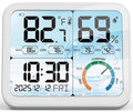 VOCOO 5.8" Large Display Indoor Thermometer Hygrometer - Backlight LCD with Comfort Indicator, Max/Min Records, Clock & Calendar, Dual Power (USB/Battery), Wall Mount or Tabletop by Home