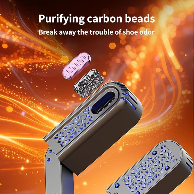Shoe dryer, retractable shoe drying device with timer, effectively removes moisture, prevents odors, and keeps shoes and gloves dry and fresh. - Image 7
