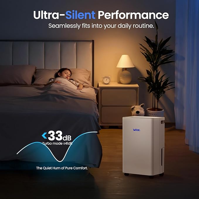 30 Pint Dehumidifier for Basement, Up to 1500-2000 Sq Ft, Smart App Control, Continuous Drain with Hose, Quiet Dehumidifier for Home & Office - Image 4