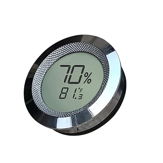 Prestige Import Group Round 2" Digital Hygrometer Thermometer for Cigar Humidors - Silver - 2 Pieces by PrestigeImportGroup