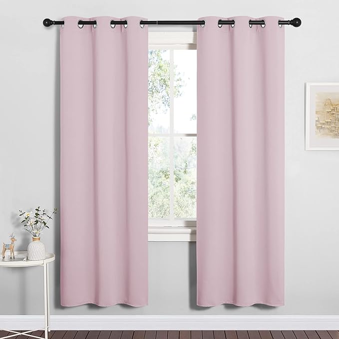 NICETOWN Baby Pink Blackout Curtains 78 inches Length for Bedroom, 2 Panels, 42" Wide, Thermal Insulated Decoration Drapes for Office Window by NICETOWN