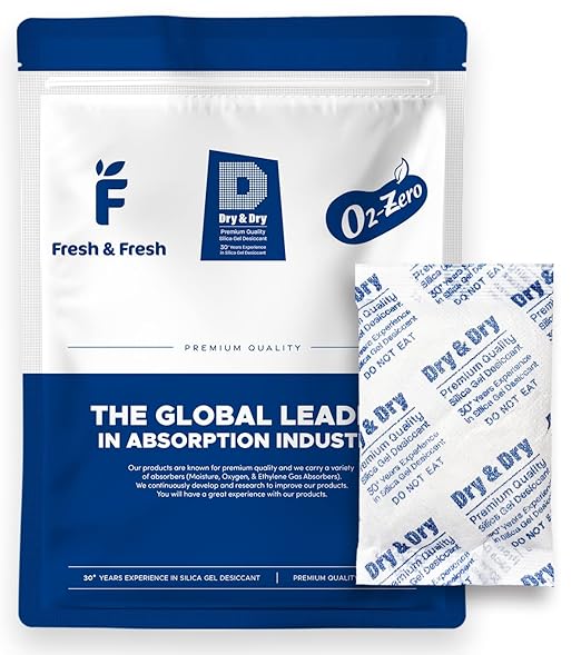 Dry & Dry 30 Gram [50 Packets] Silica Gel Packets Desiccants, Silica Packets - Rechargeable Silica Gel Packs, Silica Gel Packets, Desiccants Packets, Silica Gel by DryDry