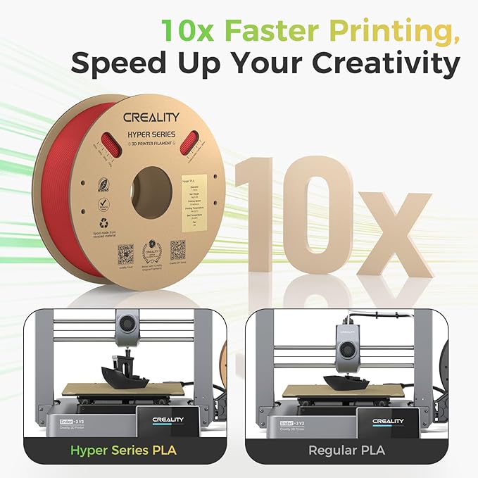 Creality Hyper PLA Filament Bundle 4KG, Up to 600mm/s High Speed 3D Printer Filament PLA, No-Tangling Stronger Toughness Fit Most 3D Printers - Image 4
