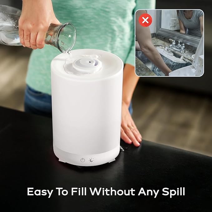Bell+Howell 4L Top Fill Humidifiers for Bedroom, Color Changing Air Humidifier for Large Room, Cool Mist Humidifiers for Bedroom Baby Room Humidifier & Oil Diffuser with Auto Shutoff - Image 2