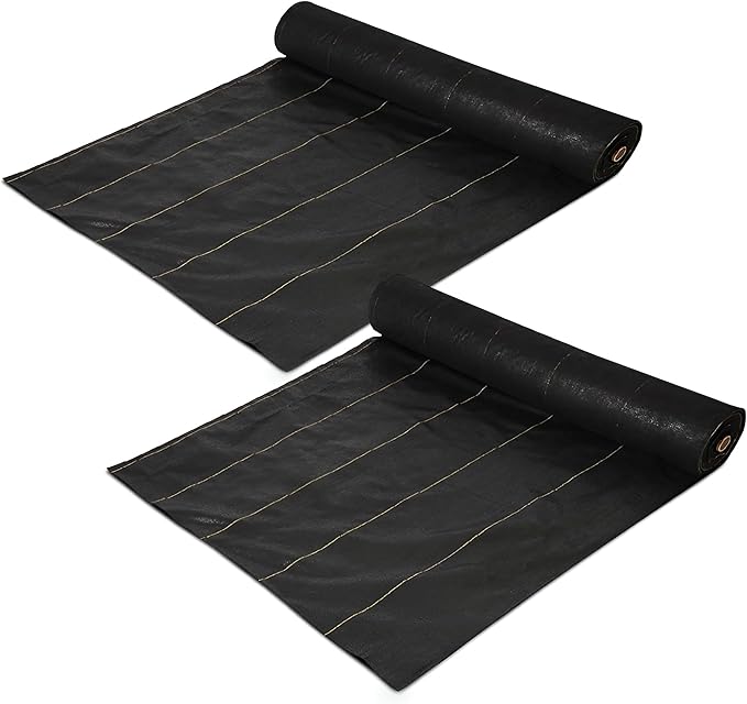 Dewitt 2-Pack Sunbelt Weed Barrier Fabric 3.2 oz, 6 x 300 Feet – Heavy-Duty Ground Cover Mat for Greenhouse Floors, Garden Rows, Raised Beds, Yard Gardening, and Outdoor Landscape Protection by DeWitt