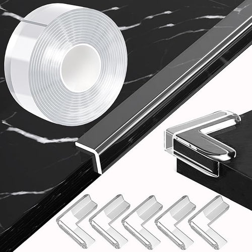 1.18 in x 16.4 FT,Clear Edge Corner Protector Baby Proofing with 6 Corners,Self Adhesive Protective Bumper Guards for Cabinet Door Desk Glass Table Bed Furniture,Kitchen Countertop by Unknown