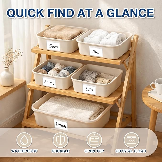 H4D 24 Pack Labels for Storage Bins, 4" x 6" Plastic Clear Adhesive Index Card Holders, Tote Label Pockets for Organizing Storage, Library Card, Shelves - Image 7