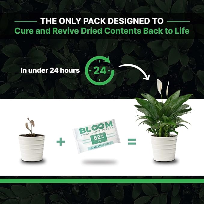 Bloom 62% Humidity Packs by Herb Guard (10 Pack) - 8g Guaranteed to Keep Up to 1 Ounce Fresh for Months & Revive Dry Contents Back to Life - Image 4